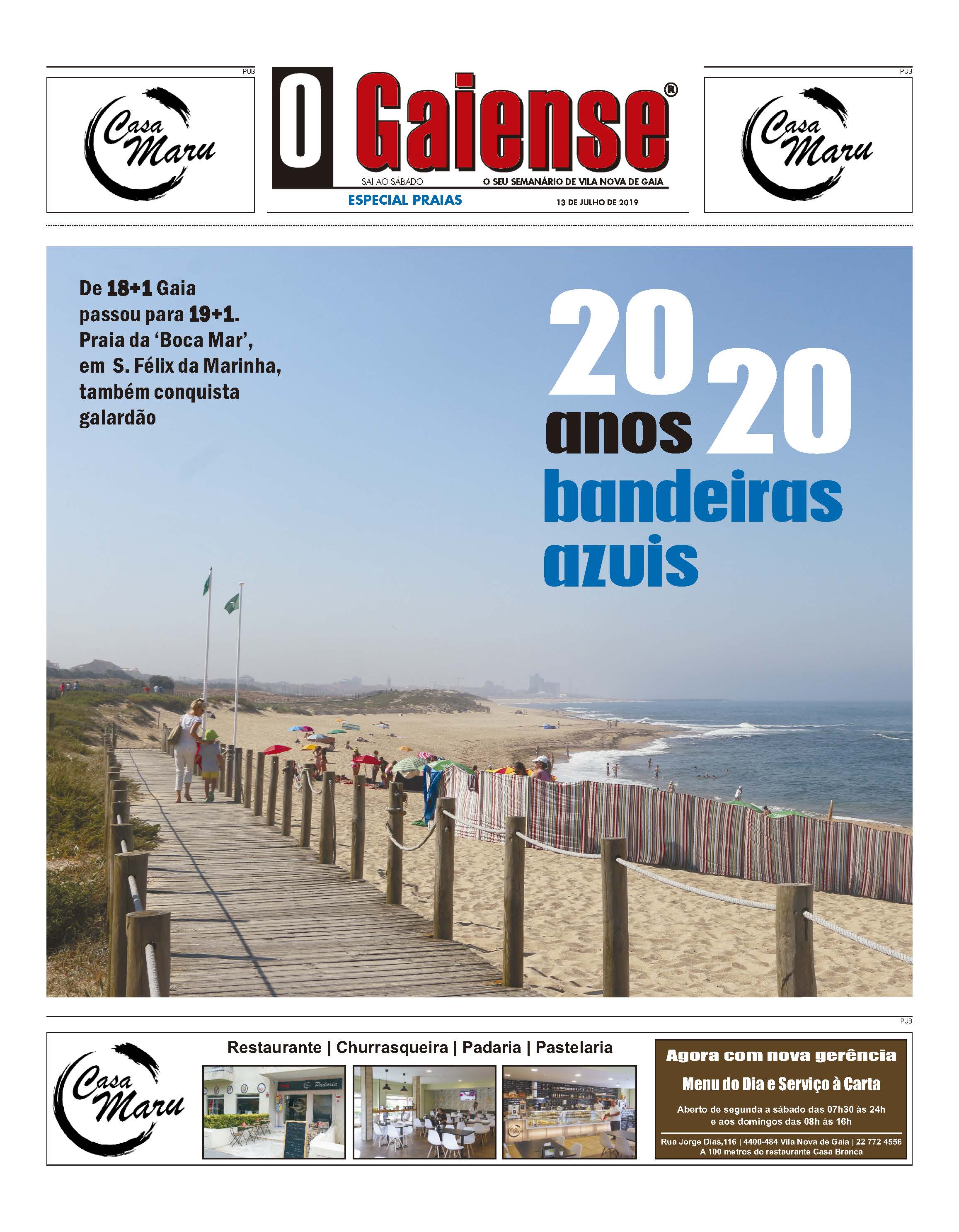 Capa do Suplemento Praias 2019 