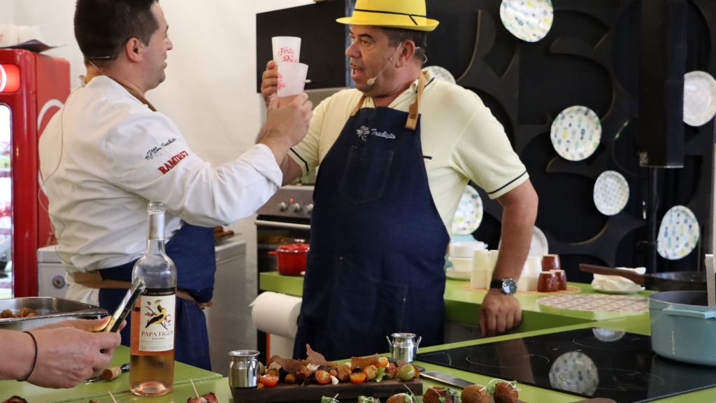 O brinde com Augusto Canário.